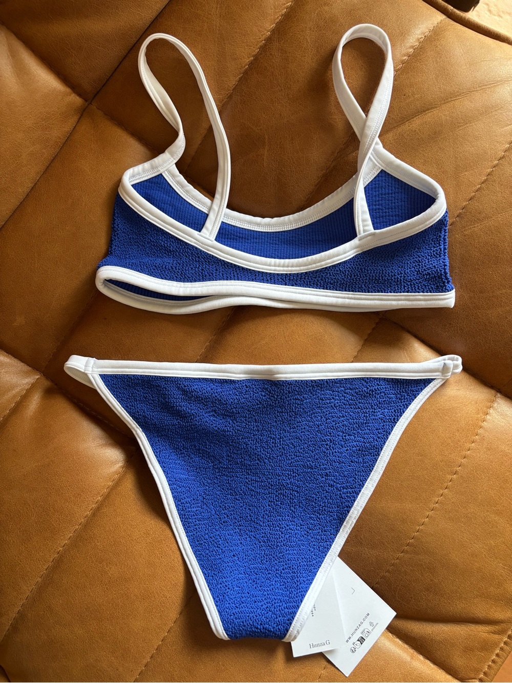 Hunza G Tyler Crinkle Bikini OS NWT - Picture 8 of 8